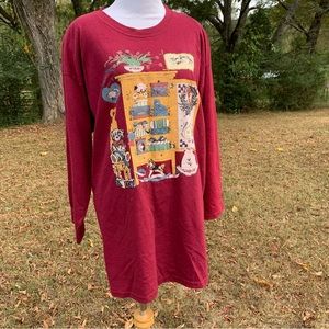 Vintage KAVIO DESIGNS Grandmacore Graphic Tee OSFM Home Sweet Home Cozy Top